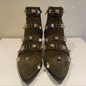 Barbara Bui Suede Studded Ankle Boots 37 or US 7